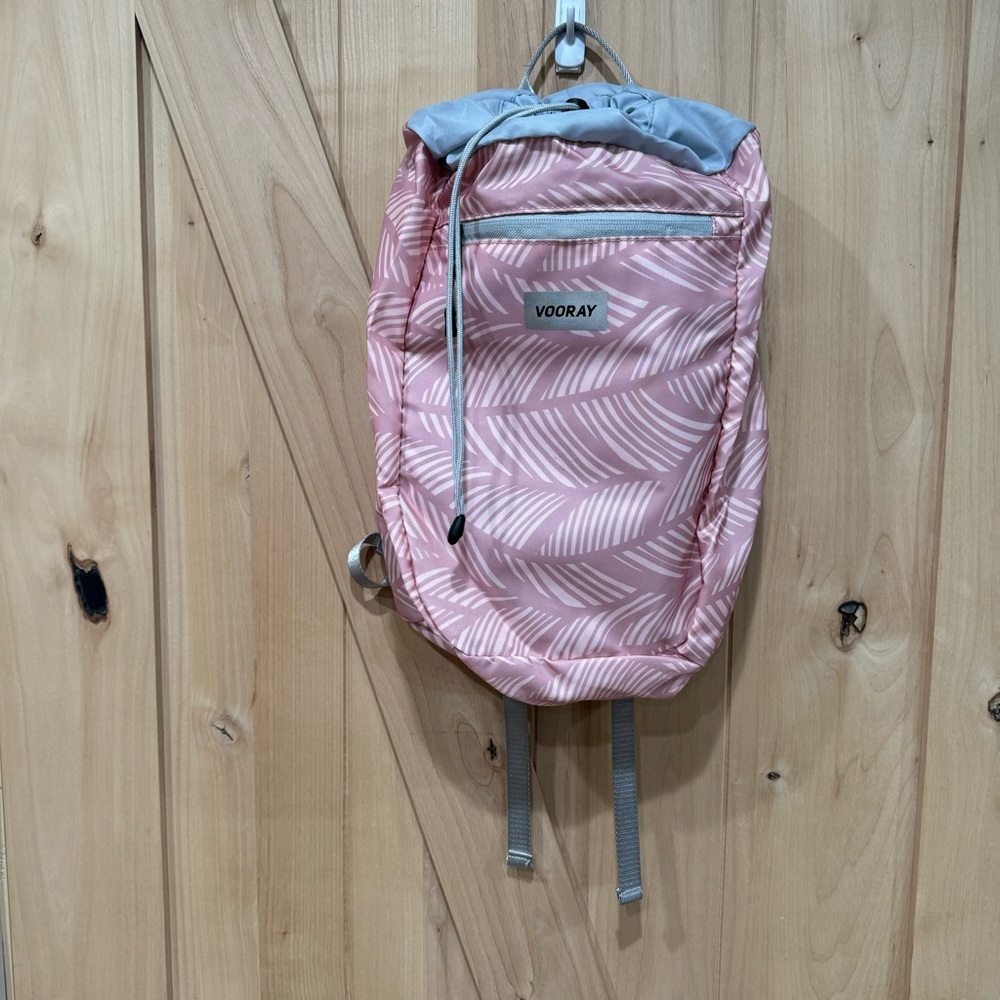 VOORAY Stride Cinch Backpack Pink Gray Lightweight Backpack Bag - Picture 5 of 15